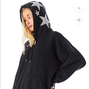 LF black star hooded sweatshirt oversized S